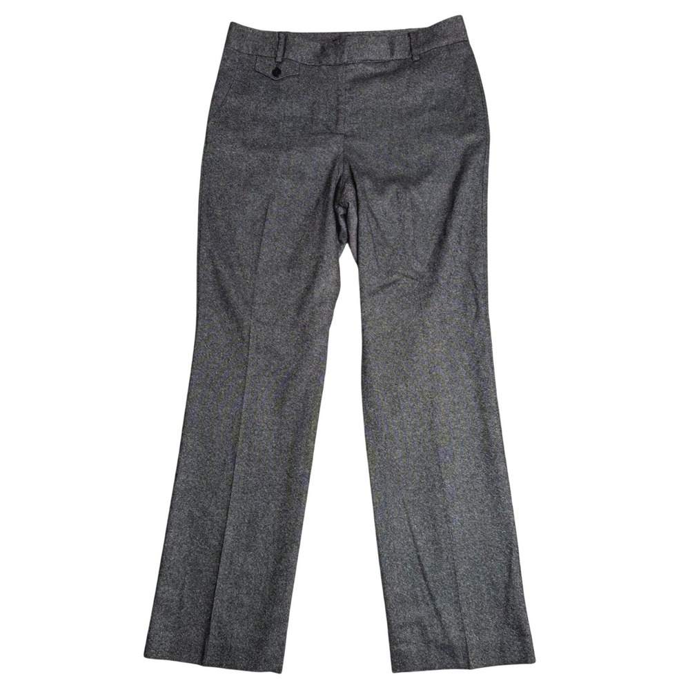 Talbots Curvy Wool Blend Tweed Straight Leg Charcoal Gray Womens 8